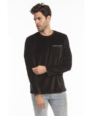 US Blanks US5594 - Unisex Velour Long Sleeve Pocket T-Shirt