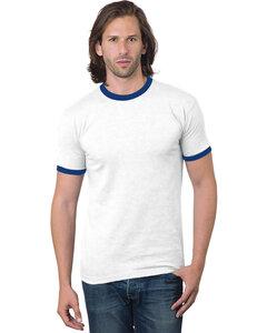 Bayside BA1801 - Unisex Ringer T-Shirt White/Royal