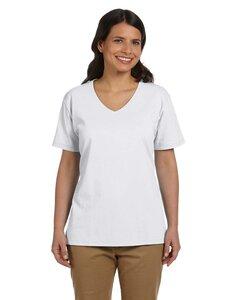 Hanes 5780 - Ladies Essential-T V-Neck T-Shirt White