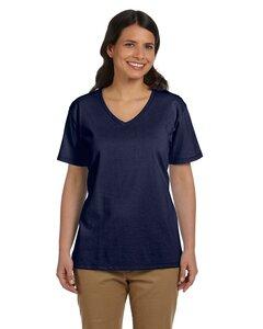 Hanes 5780 - Ladies Essential-T V-Neck T-Shirt Navy