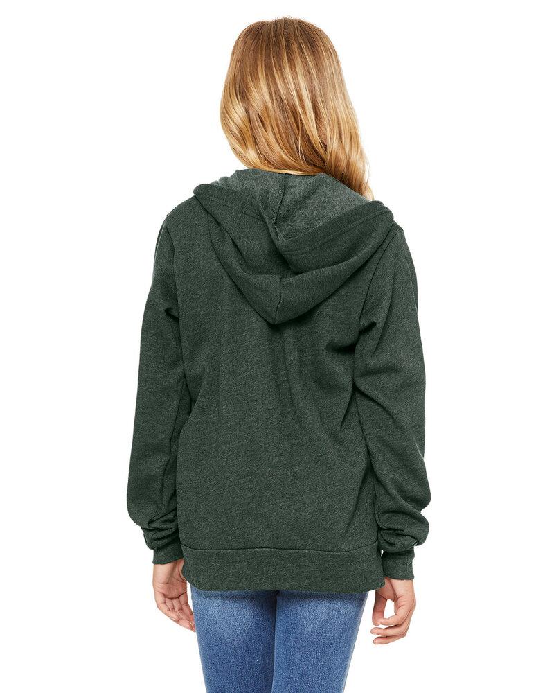 Bella+Canvas 3739Y - Youth Sponge Fleece Full-Zip Hooded Sweatshirt