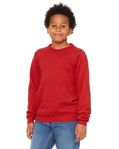 Bella+Canvas 3901Y - Youth Sponge Fleece Raglan Sweatshirt Red