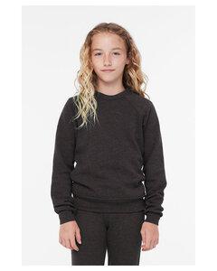 Bella+Canvas 3901Y - Youth Sponge Fleece Raglan Sweatshirt Dark Gry Heather