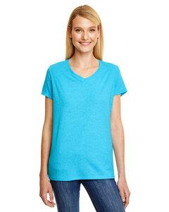 Hanes 42VT - Ladies Perfect-T Triblend V-Neck T-shirt Turquoise Trblnd