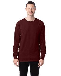 ComfortWash by Hanes GDH200 - Unisex Garment-Dyed Long-Sleeve T-Shirt Maroon