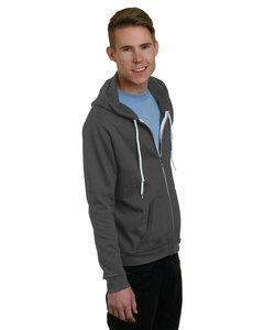 Bayside BA875 - Unisex 7 oz., 50/50 Full-Zip Fashion Hooded Sweatshirt Charcoal