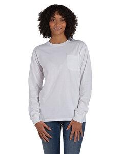 ComfortWash by Hanes GDH250 - Unisex Garment-Dyed Long-Sleeve T-Shirt with Pocket White