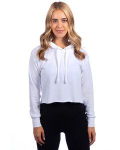 Next Level 9384 - Ladies Cropped Pullover Hooded Sweatshirt White
