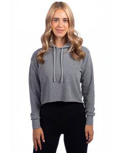 Next Level 9384 - Ladies Cropped Pullover Hooded Sweatshirt Heather Gray
