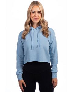 Next Level 9384 - Ladies Cropped Pullover Hooded Sweatshirt Stonewash Denim