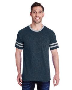 Jerzees 602MR - Adult TRI-BLEND Varsity Ringer T-Shirt Indigo Hth/Oxfr