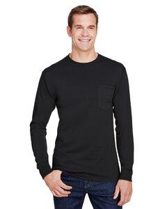 Hanes W120 - Adult Workwear Long-Sleeve Pocket T-Shirt Black