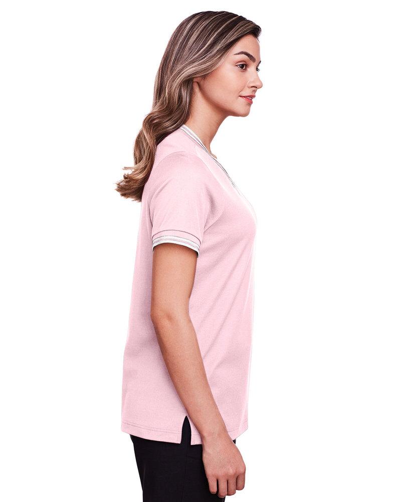 Devon & Jones DG20CW - Ladies CrownLux Performance Plaited Tipped V-Neck Polo