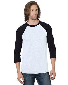 Bayside BA9525 - Unisex 3/4 Sleeve Raglan T-Shirt White/Black