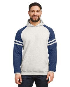 Jerzees 97CR - Unisex NuBlend Varsity Color-Block Hooded Sweatshirt Oat Hth/Ind Hth