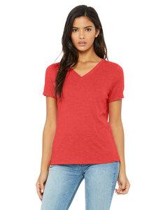 Bella+Canvas 6415 - Ladies Relaxed Triblend V-Neck T-Shirt Red Triblend