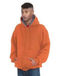 Bayside BA940 - Adult Super Heavy Thermal-Lined Full-Zip Hooded Sweatshirt Brt Orng/Dk Gry