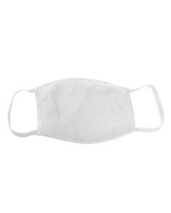 Bayside 1900BY - Adult Cotton Face Mask Made in USA White
