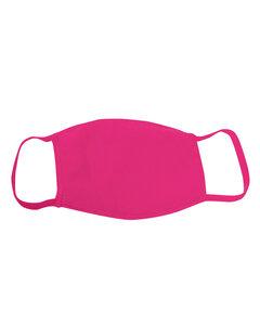 Bayside 1900BY - Adult Cotton Face Mask Made in USA Bright Pink