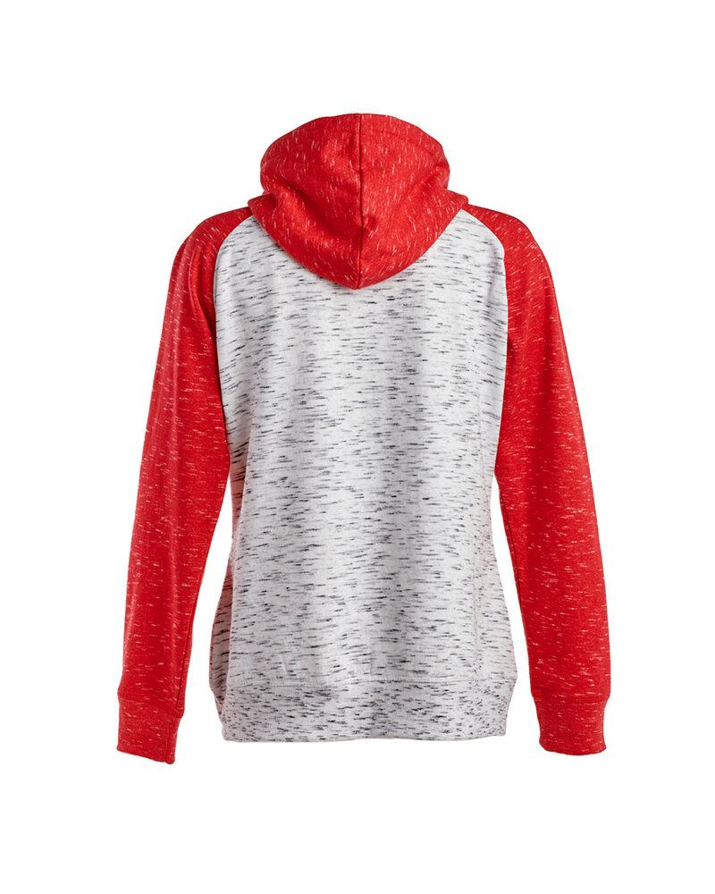J. America JA8679 - Ladies Mélange Fleece 2-Tone Full-Zip Hooded Sweatshirt