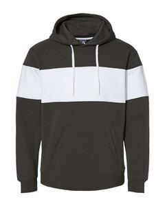 J. America 8644JA - Men's Varsity Pullover Hooded Sweatshirt Black