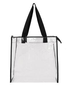 Liberty Bags OAD5006 - OAD Clear Tote w/ Gusseted And Zippered Top Black