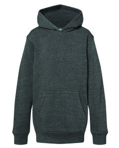 J. America 8880JA - Youth Triblend Pullover Hooded Sweatshirt Black Triblend