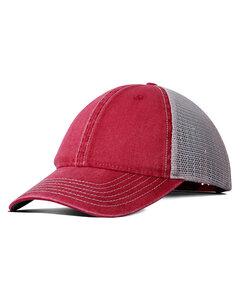 Fahrenheit F636 - Vintage Washed Cotton Trucker Hat Nantckt Red/Kha