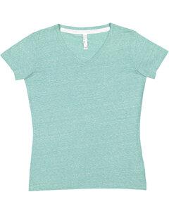LAT 3591 - Ladies V-Neck Harborside Melange Jersey T-Shirt Saltwater Mlnge