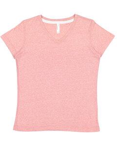 LAT 3591 - Ladies V-Neck Harborside Melange Jersey T-Shirt Mauvelous Mlange