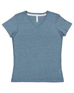 LAT 3591 - Ladies V-Neck Harborside Melange Jersey T-Shirt Oceanside Melnge