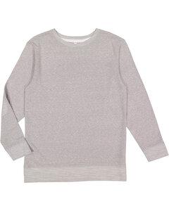 LAT 6965 - Adult Harborside Melange French Terry Crewneck with Elbow Patches Gray Melange
