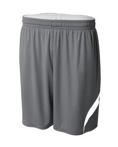 A4 N5364 - Adult Performance Doubl/Double Reversible Basketball Short Graphite/White