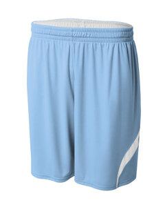 A4 N5364 - Adult Performance Doubl/Double Reversible Basketball Short Light Blue/Wht