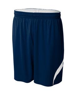 A4 N5364 - Adult Performance Doubl/Double Reversible Basketball Short Navy/White