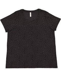 LAT 3816 - Ladies Curvy Fine Jersey T-Shirt Black Leopard