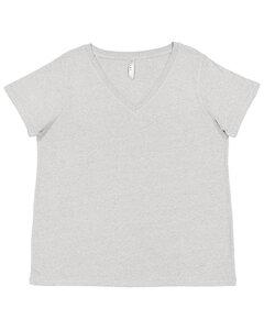 LAT 3817 - Ladies Curvy V-Neck Fine Jersey T-Shirt Heather