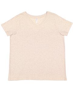LAT 3817 - Ladies Curvy V-Neck Fine Jersey T-Shirt Natural Heather