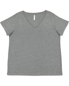 LAT 3817 - Ladies Curvy V-Neck Fine Jersey T-Shirt Granite Heather