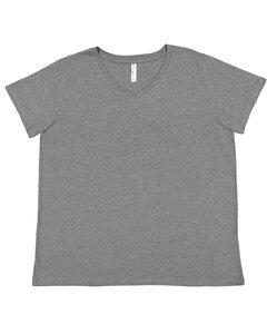 LAT 3817 - Ladies Curvy V-Neck Fine Jersey T-Shirt Ice Blackout