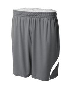 A4 NB5364 - Youth Performance Double/Double Reversible Basketball Short Graphite/White