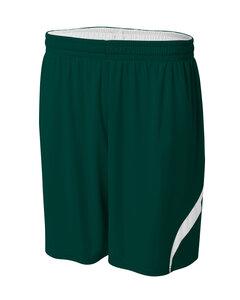 A4 NB5364 - Youth Performance Double/Double Reversible Basketball Short Forest/White