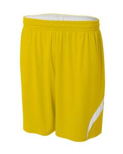 A4 NB5364 - Youth Performance Double/Double Reversible Basketball Short Gold/White