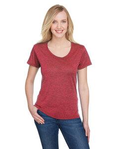 A4 NW3010 - Ladies Tonal Space-Dye T-Shirt Red