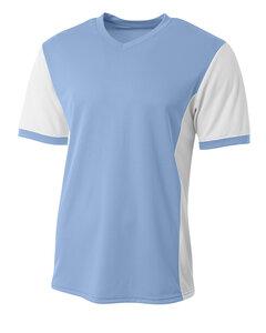 A4 N3017 - Men's Premier V-Neck Soccer Jersey Light Blue/Wht