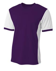 A4 N3017 - Men's Premier V-Neck Soccer Jersey Purple/White
