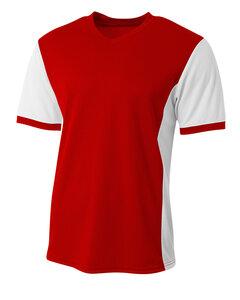 A4 N3017 - Men's Premier V-Neck Soccer Jersey Scarlet/White