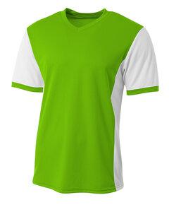 A4 N3017 - Men's Premier V-Neck Soccer Jersey Lime/White