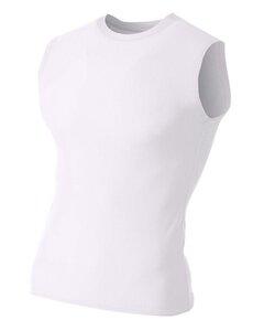 A4 NB2306 - Youth Sleeveless Compression Muscle T-Shirt White