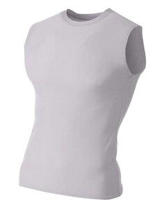A4 NB2306 - Youth Sleeveless Compression Muscle T-Shirt Silver